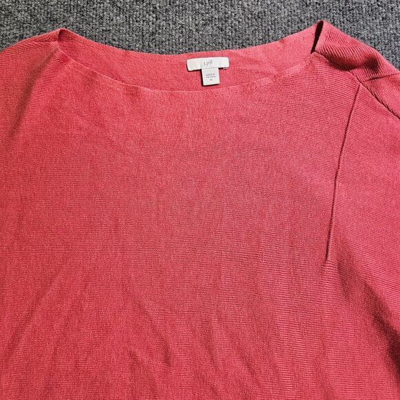 J Jill Sweater Top Women Medium Pink Orange Lace Up Knit Classic Casual Career - Picture 2 of 10